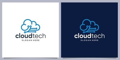 Creative Cloud tech logo, icon wireless database server logo design. vector