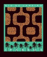 Illustration in abstract style graphically representing the sidewalk on Ipanema beach, Rio de Janeiro, Brazil. vector