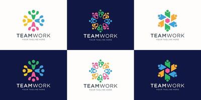 community logo set icon isolated. unity human community. vector
