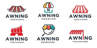 collection of logos awning various with colorful branding design. perfect for business company. vector