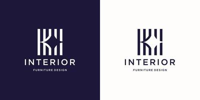 inspiration interior abstract logo in square space with spark silhouette design template. vector