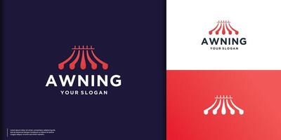Geometry Store awning canopy red color with space for logo Online store, Shopping illustration vector