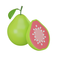 Fresh Tropical Guava Slice for Healthy Diet Concepts. 3D Render png