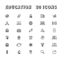 Education and Learning thin line icons set. Education, School, Learning editable stroke icons vector