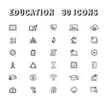 Education and Learning thin line icons set. Education, School, Learning editable stroke icons vector