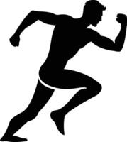 Silhouette of a Determined Runner vector