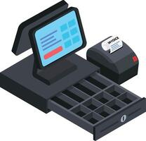 Isometric Cash Register POS System vector