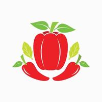 Red peppers and chilies simple design vector