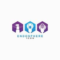 Endosphere icon design with gradient color vector