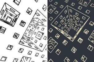 Fractal abstract geometric structure vector