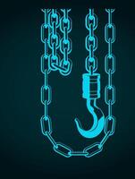 Chains and crane hook vector