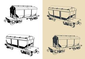 Ballast hopper wagon vector