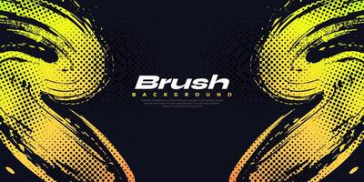 Abstract Sports Background with Orange and Green Gradient Brushstrokes and Halftone Effect. Vibrant Grunge Background vector