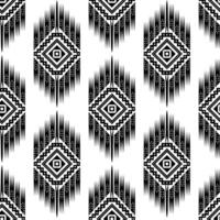 Black and white ethnic geometric seamless pattern, geometric kilim traditional ornament backdrop pattern, Textile print pattern design illustration allover repeat background vector