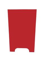 isolated red floor sign on a white background is designed in a triangular shape so that it can be placed on the floor with space for writing advertising messages or making announcements. photo