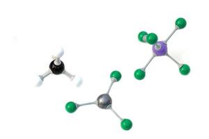 Simulate Shape of covalent molecules on white background. Soft and selective focus. photo