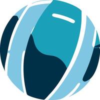 A blue and white beach ball, illustrated in a flat, simple style. vector