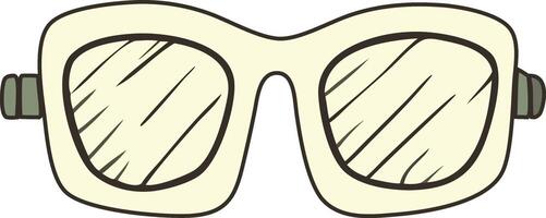 Light green goggles in a simple minimalist design. vector