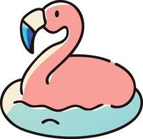 Cute and vibrant flamingo float, ready for summer fun. vector