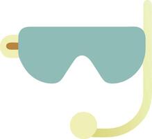 Stylized illustration of a snorkel mask, reminiscent of summer days spent exploring the underwater world. vector