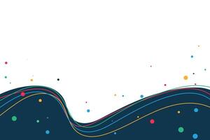 Colorful lines waves and dots abstract background vector