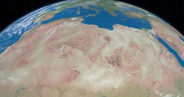 Sahara desert in planet earth, aerial view from outer space video