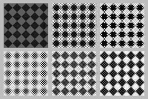 Seamless geometrical circle pattern background design set vector