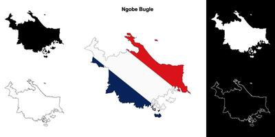 Ngobe Bugle province outline map set vector