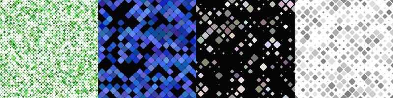 Seamless geometrical diagonal square pattern set vector