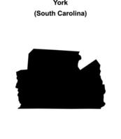 York County, South Carolina blank outline map vector