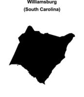 Williamsburg County, South Carolina blank outline map vector