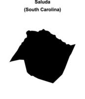 Saluda County, South Carolina blank outline map vector