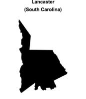 Lancaster County, South Carolina blank outline map vector