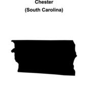 Chester County, South Carolina blank outline map vector