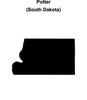 Potter County, South Dakota blank outline map vector