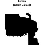 Lyman County, South Dakota blank outline map vector
