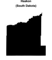 Haakon County, South Dakota blank outline map vector