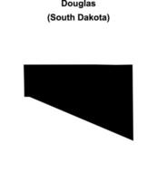 Douglas County, South Dakota blank outline map vector