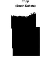 Tripp County, South Dakota blank outline map vector