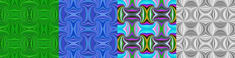 Abstract seamless curved stripe pattern set vector