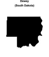 Dewey County, South Dakota blank outline map vector