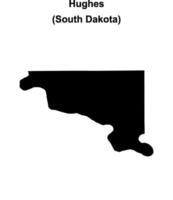 Hughes County, South Dakota blank outline map vector