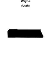 Wayne County, Utah blank outline map vector