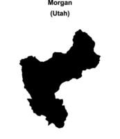 Morgan County, Utah blank outline map vector