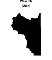 Wasatch County, Utah blank outline map vector