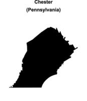 Chester County, Pennsylvania blank outline map vector