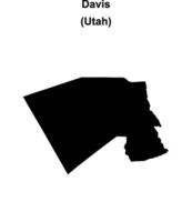 Davis County, Utah blank outline map vector