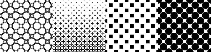 Monochrome geometrical pattern collection vector