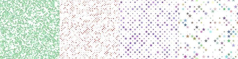 Seamless pentagram star pattern set vector