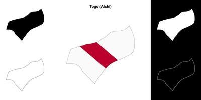 Togo, Aichi outline map set vector